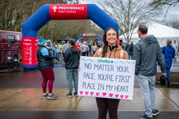 Supporter with a sign