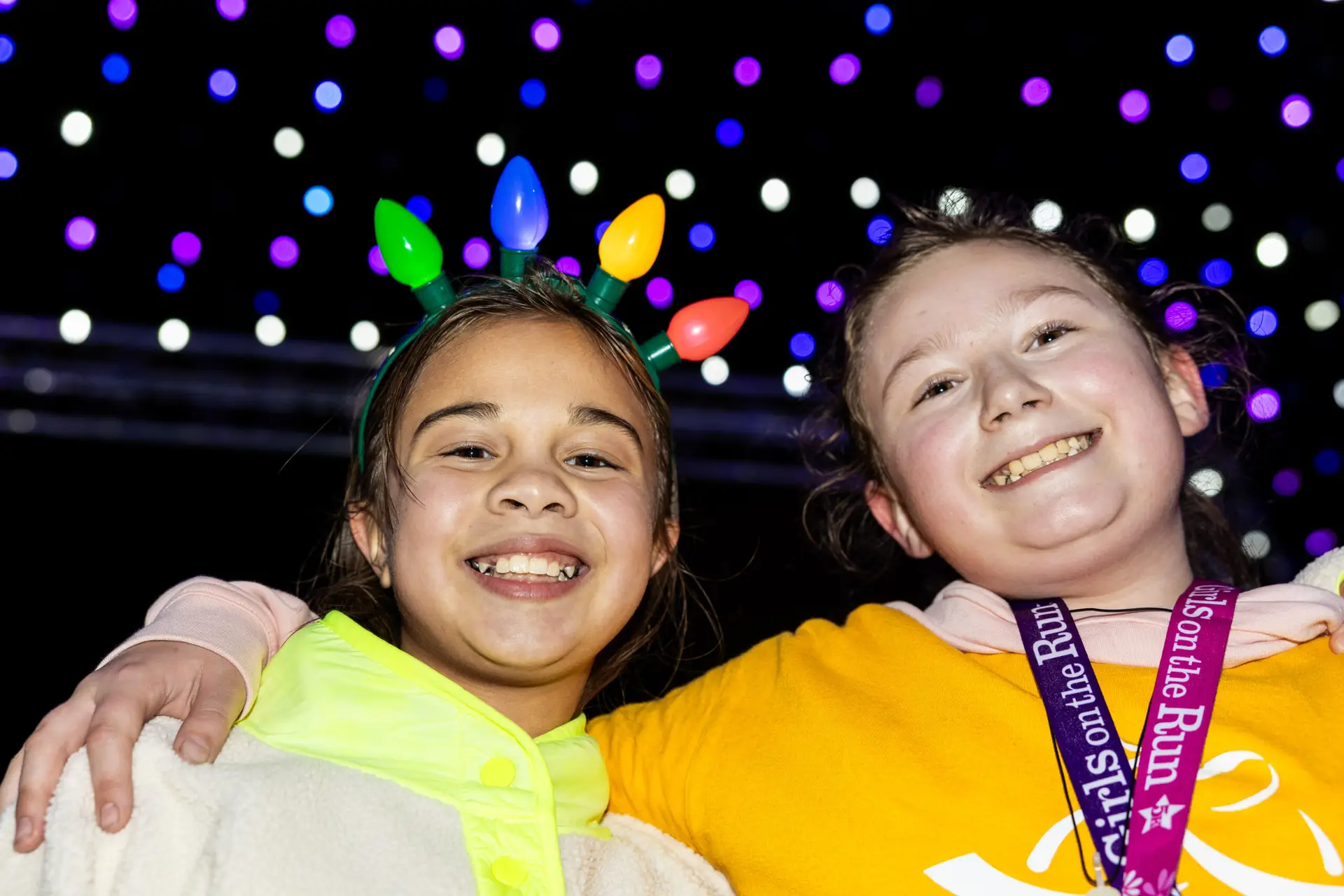 Kids celebrating finishing the HTC Turkey Trot