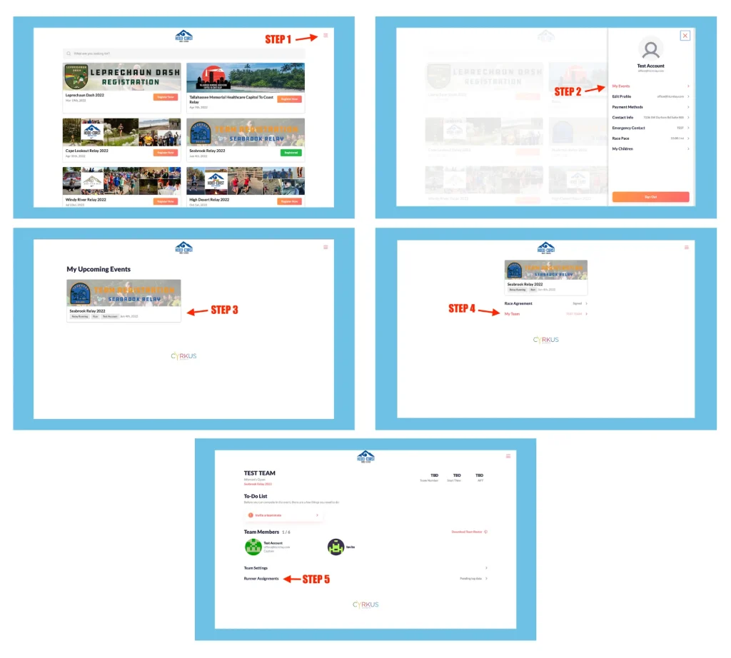 How to assign legs to teammates HTC Race Series